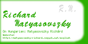richard matyasovszky business card